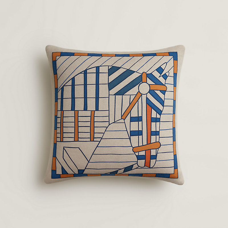 Cheval au Faubourg pillow - Orange | Hermès Saudi Arabia